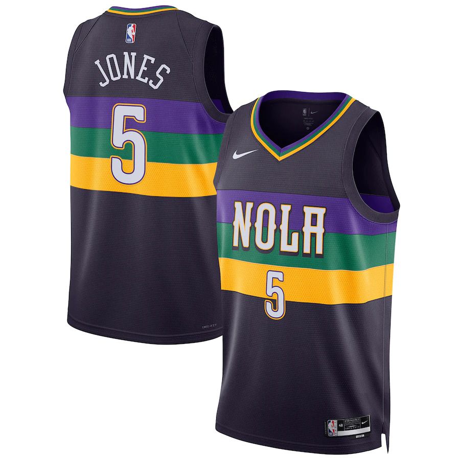 Men New Orleans Pelicans #5 Herbert Jones Nike Purple City Edition 2022-23 Swingman NBA Jersey